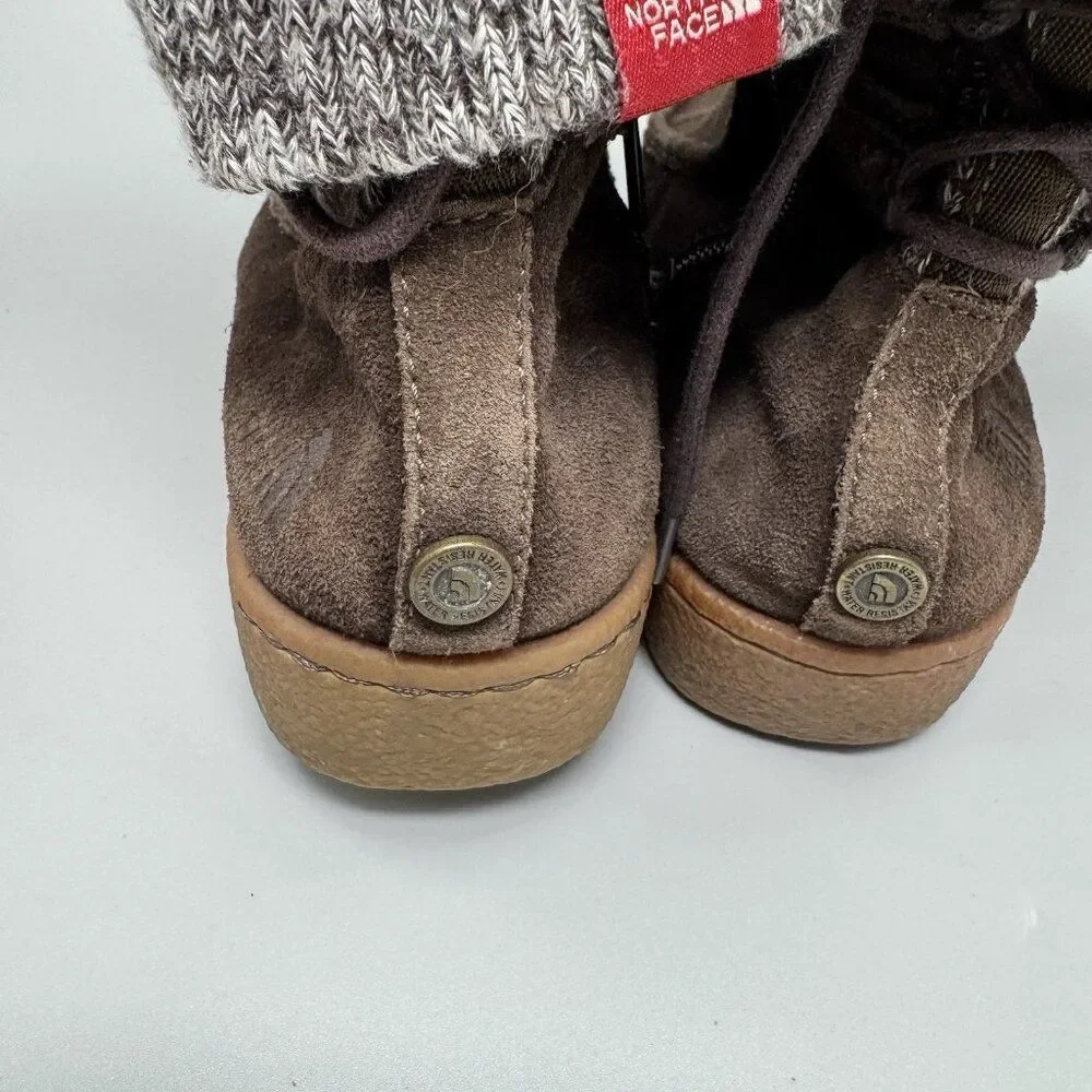The North Face Alana Mid Knit Cuff Suede Winter Boots Size 7 Insulated